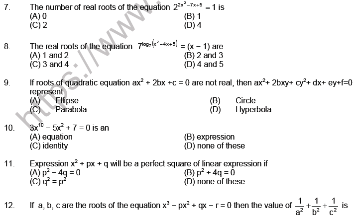 Jee Mains Quadratic Equations Questions And Answers Pdf Tessshebaylo